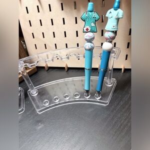 Handcrafted nurse scrubs theme beaded pen